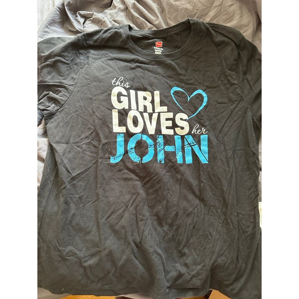 This Girl Loves Her John Tee Shirt Size Womens XL